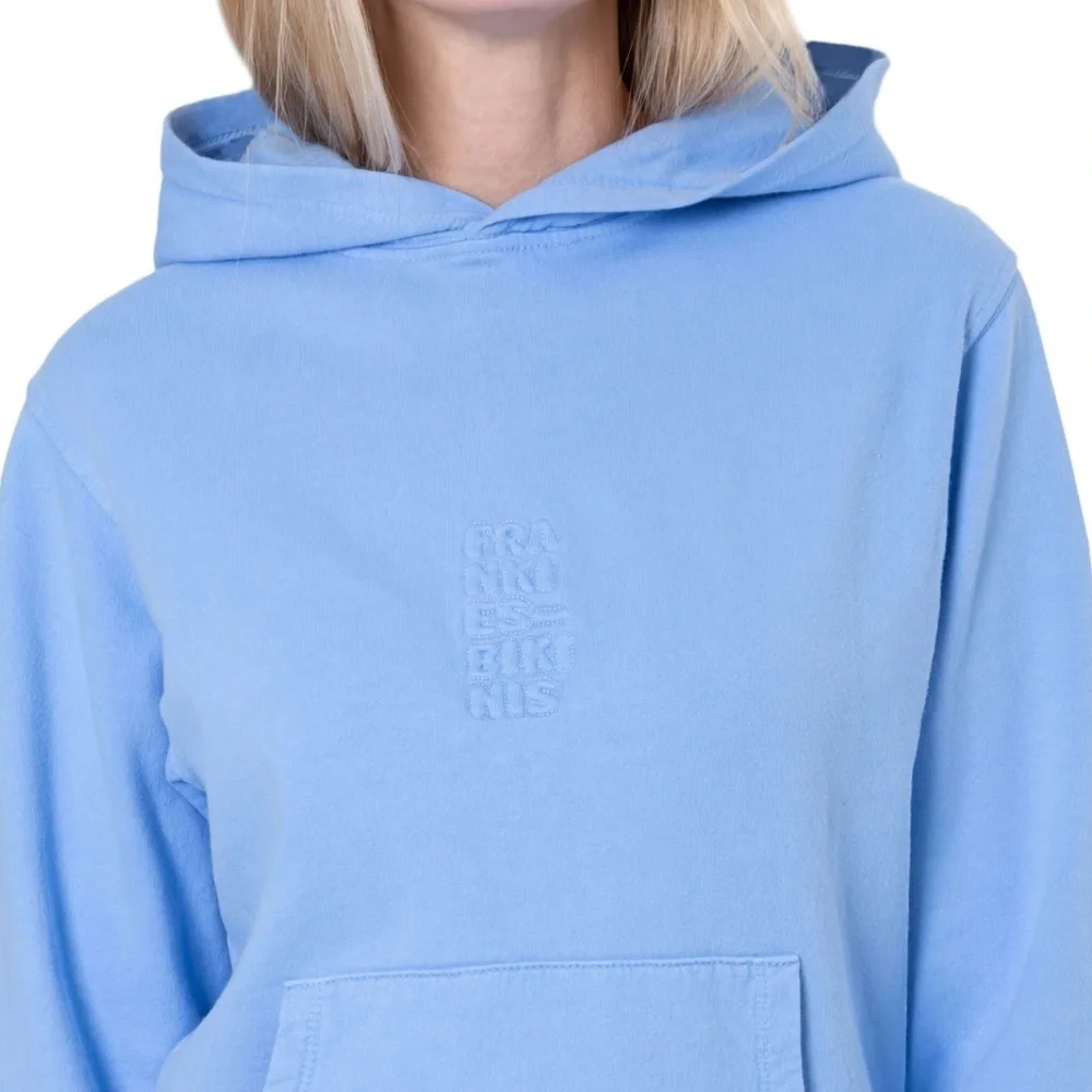 FRANKIE’S BIKINIS Aiden Embroidered Blue Hoodie Sweatshirt Pullover